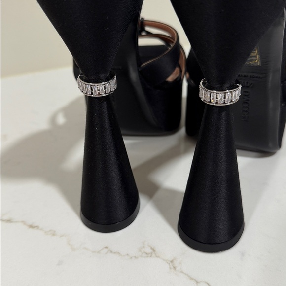 $1195 D'Accori Sienna Satin Platform Mule Size 40.5 - Picture 7 of 10